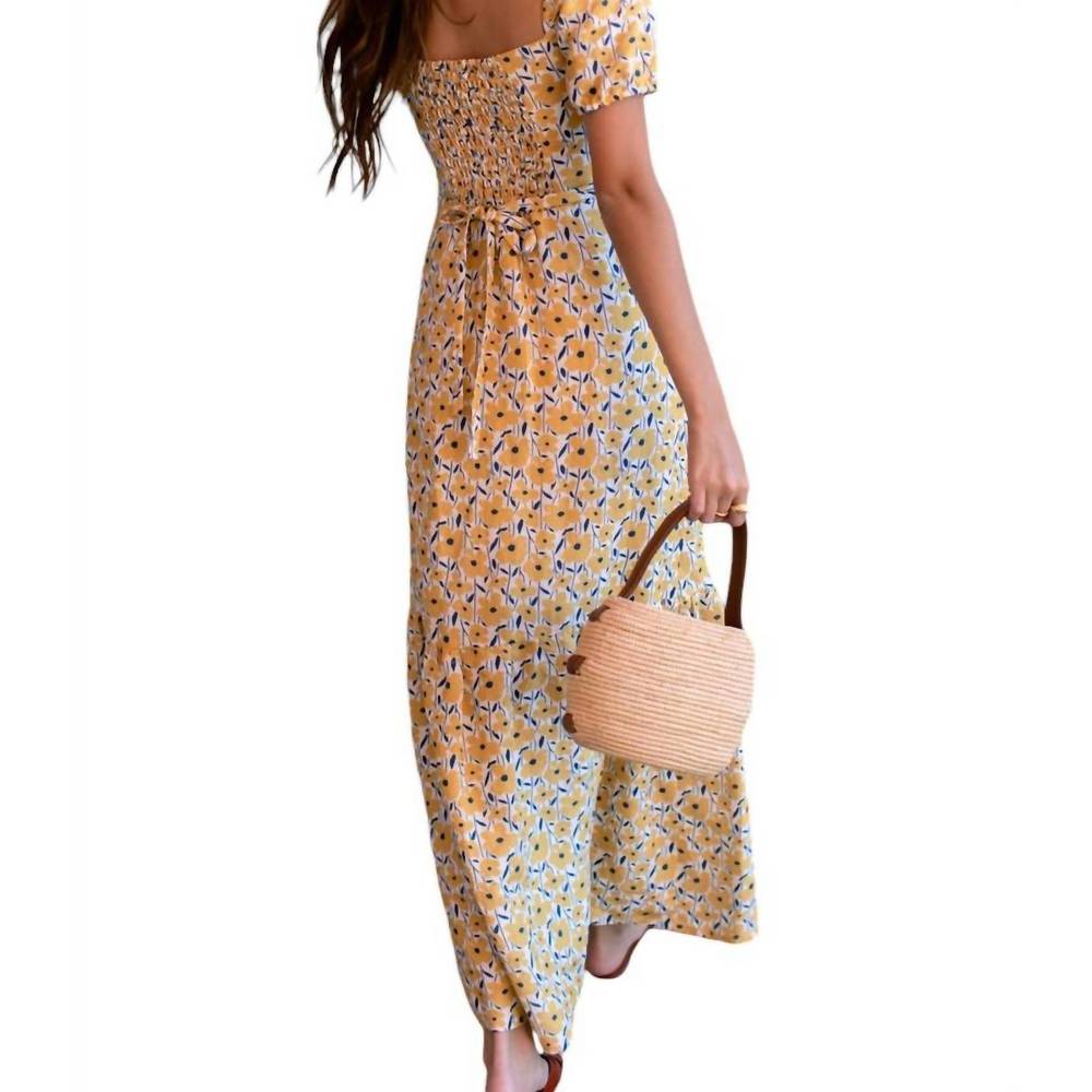 NEW EMERSON FRY luie maxi dress in sharon's flower gold - Picture 4 of 4